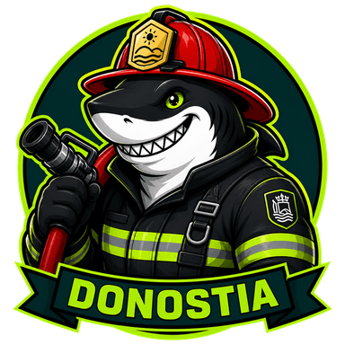 Mascota Oposhark de Bombero-Conductor — Donostia / San Sebastián