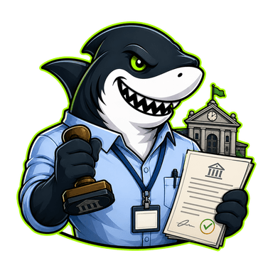 Mascota Oposhark de Administrativo de Ayuntamiento