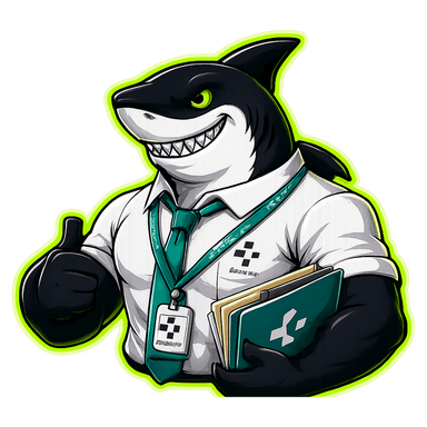Mascota Oposhark de Auxiliar Administrativo — Osakidetza