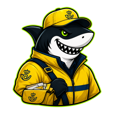 Mascota Oposhark de Cartero/a — Correos (Personal Laboral)