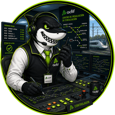Mascota Oposhark de Controlador (Adif)