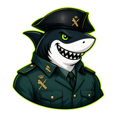 Mascota Oposhark de Guardia Civil — Escala de Cabos y Guardias