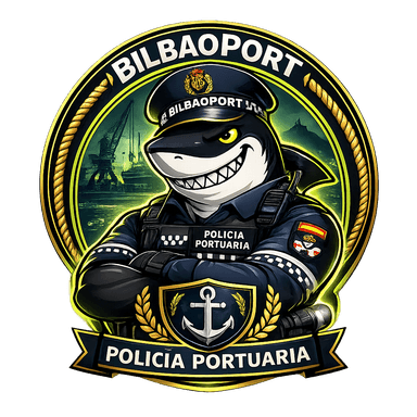 Mascota Oposhark de Policía Portuaria — Autoridad Portuaria de Bilbao